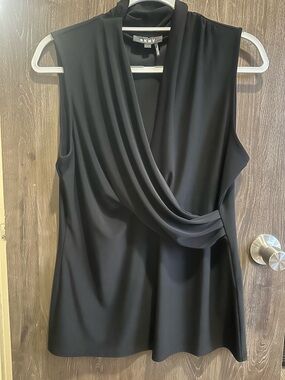 DKNY Black Sleeveless Draped Women’s Top